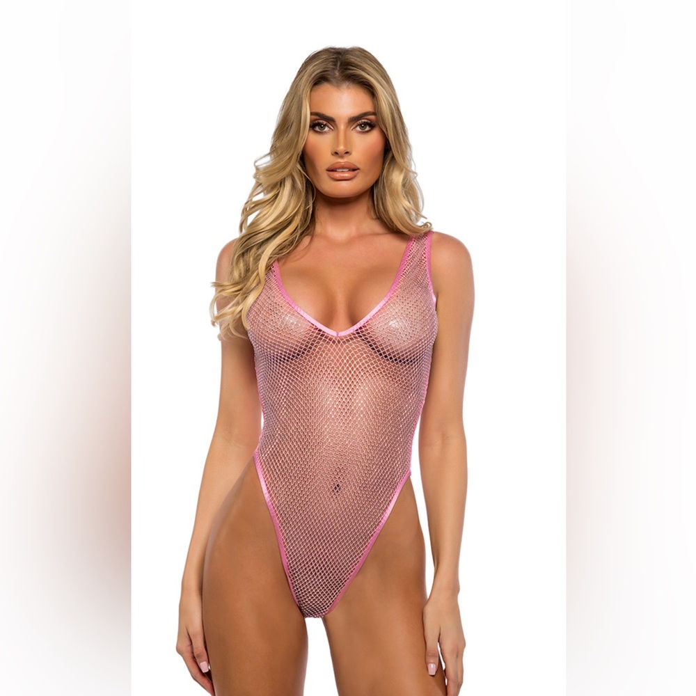 Roma Think Pink Rhinestone Teddy Bodysuit